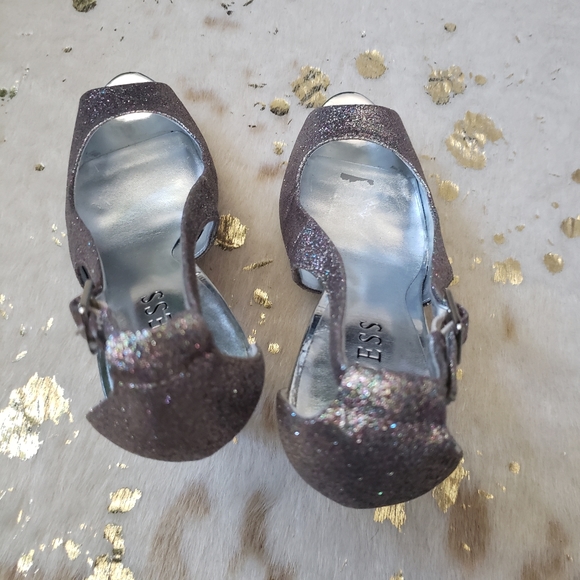 NEW Guess 7.5 Sparkle Silver Heels Multi Color - Picture 4 of 10